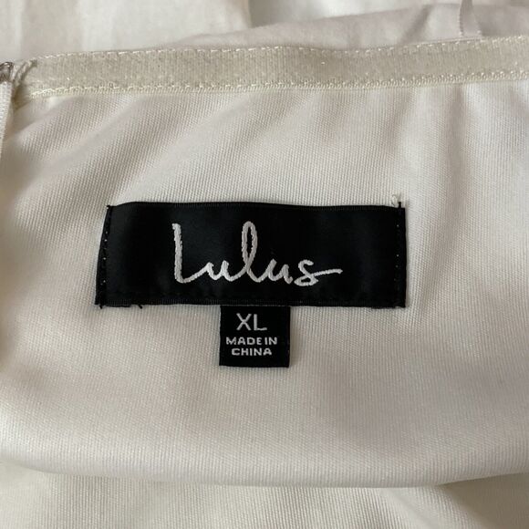 Lulus Dress Women's XL White Sunny Sweetheart Crochet Lace Eyelet Strapless NEW - Picture 10 of 10